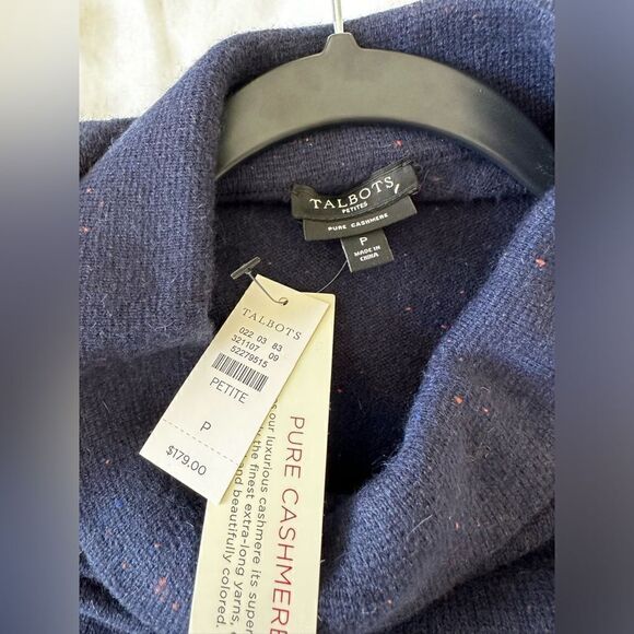 NWT Talbots Pure Cashmere Speckled Turtleneck Mockneck Sweater Size S Petite - Picture 4 of 8